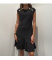 XENO abito nero boucle' bottoni oro EMME MARELLA